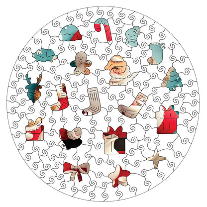 Wooden Jigsaw Puzzles Santa with Cats - Jigsaw Puzzle