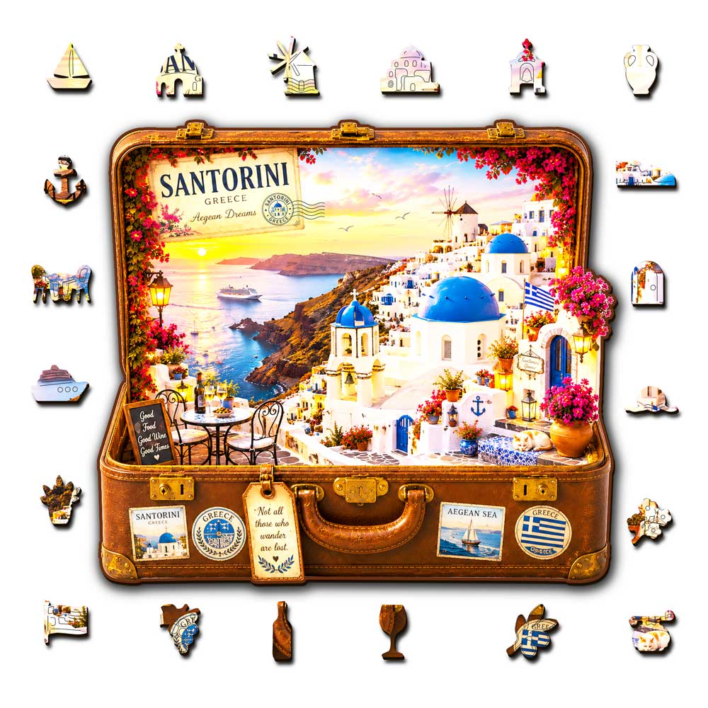🔥Limited Edition🔥8-Pack World City Travel Case - Wooden Jigsaw Puzzle Set