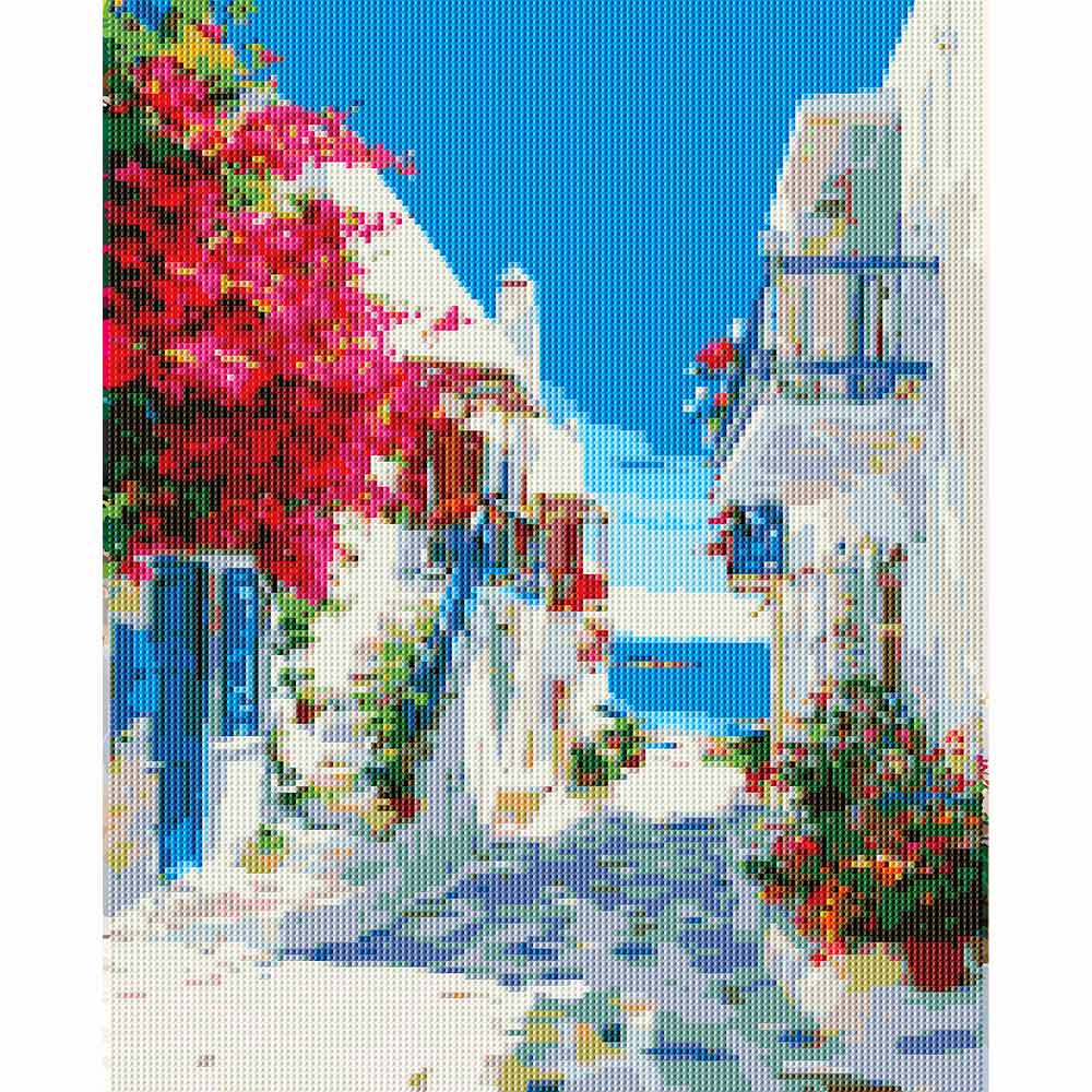 Diamond Painting Kits 15.7" x 19.6" (40 x 50cm) Santorini Sea View - Diamond Painting Kit