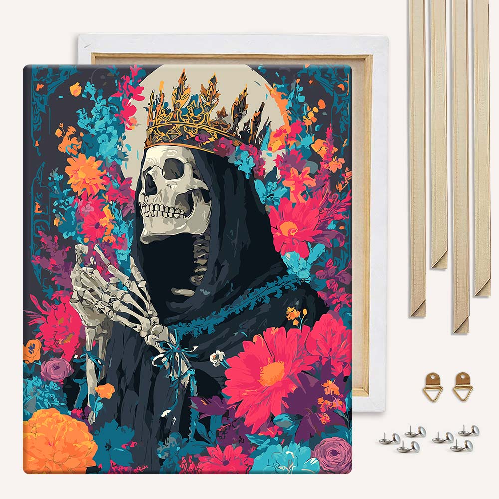 Painting By Numbers Kits With DIY Wood Frame Skull King - Paint By Numbers Kit