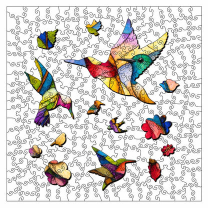 Wooden Jigsaw Puzzles Songbird Garden - Stained Glass Jigsaw Puzzle