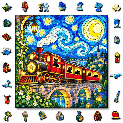 Wooden Jigsaw Puzzles A5 Spooky Express - Jigsaw Puzzle
