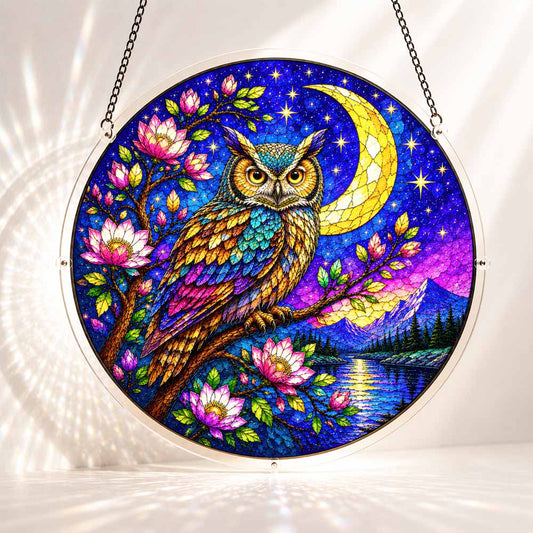 Acrylic Jigsaw Puzzle S - (7 inch) Acrylic Jigsaw Puzzle Suncatcher - Starlit Owl