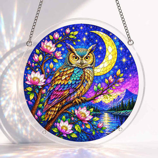 Acrylic Jigsaw Puzzle S - (7 inch) Acrylic Jigsaw Puzzle Suncatcher - Starlit Owl