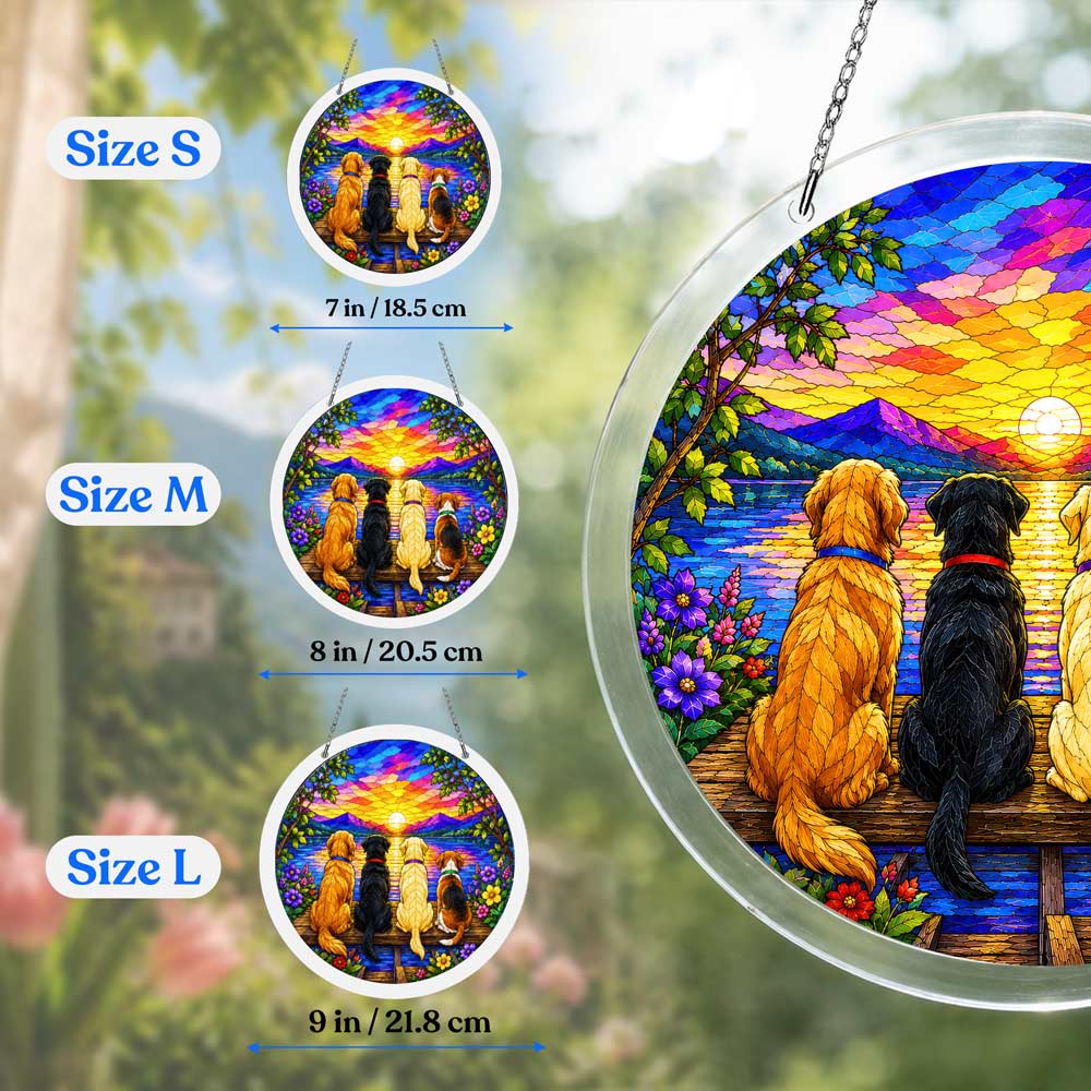 Acrylic Jigsaw Puzzle Acrylic Jigsaw Puzzle Suncatcher - Sunset Dogs