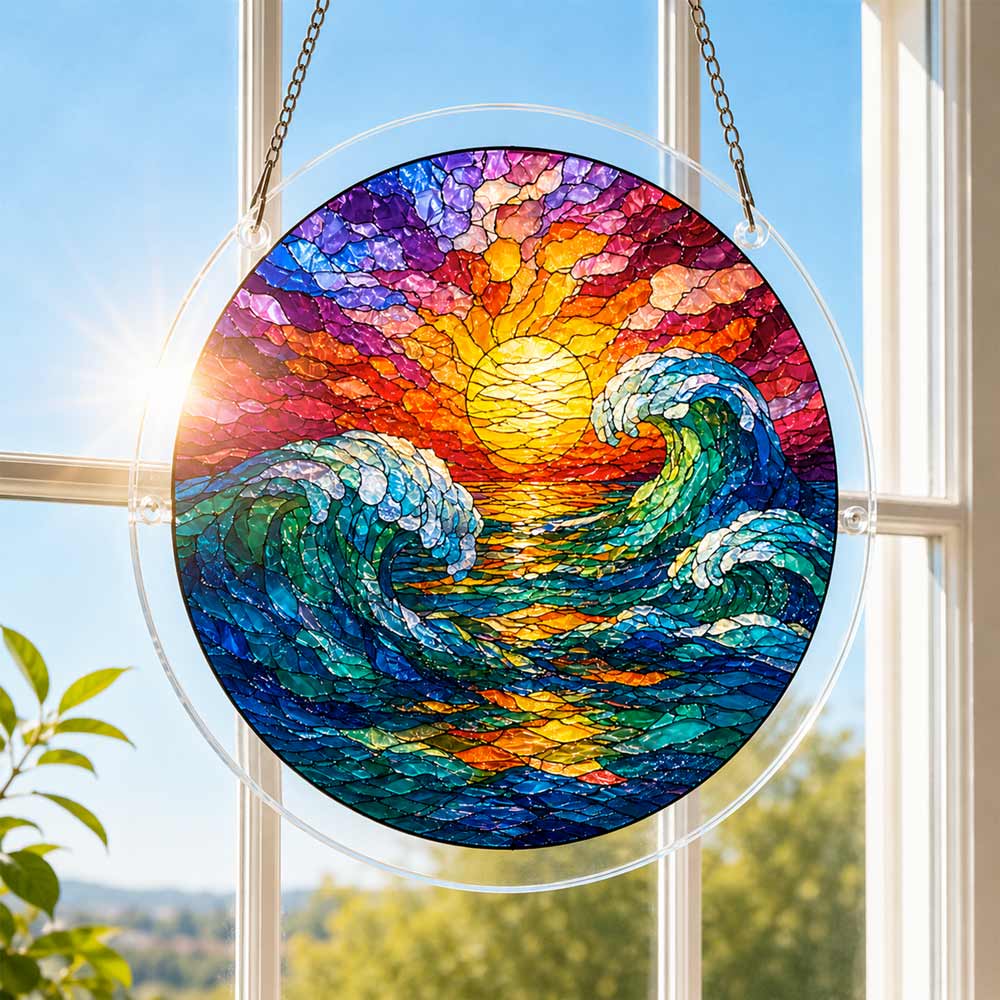 Acrylic Jigsaw Puzzle Sunset Waves - Acrylic Jigsaw Puzzle