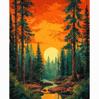 Diamond Painting Kits 15.7" x 19.6" (40 x 50cm) Sunset in Valley - Diamond Painting Kit