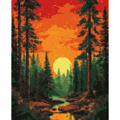 Diamond Painting Kits 15.7" x 19.6" (40 x 50cm) Sunset in Valley - Diamond Painting Kit