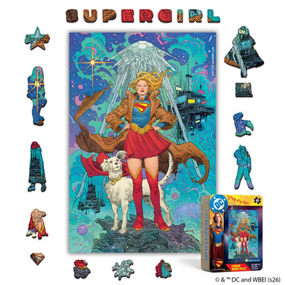 Wooden Jigsaw Puzzles A4 + Wooden Gift Box Supergirl Power – Wooden Jigsaw Puzzle