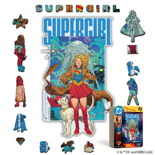 Wooden Jigsaw Puzzles A4 + Wooden Gift Box Supergirl Rising – Wooden Jigsaw Puzzle