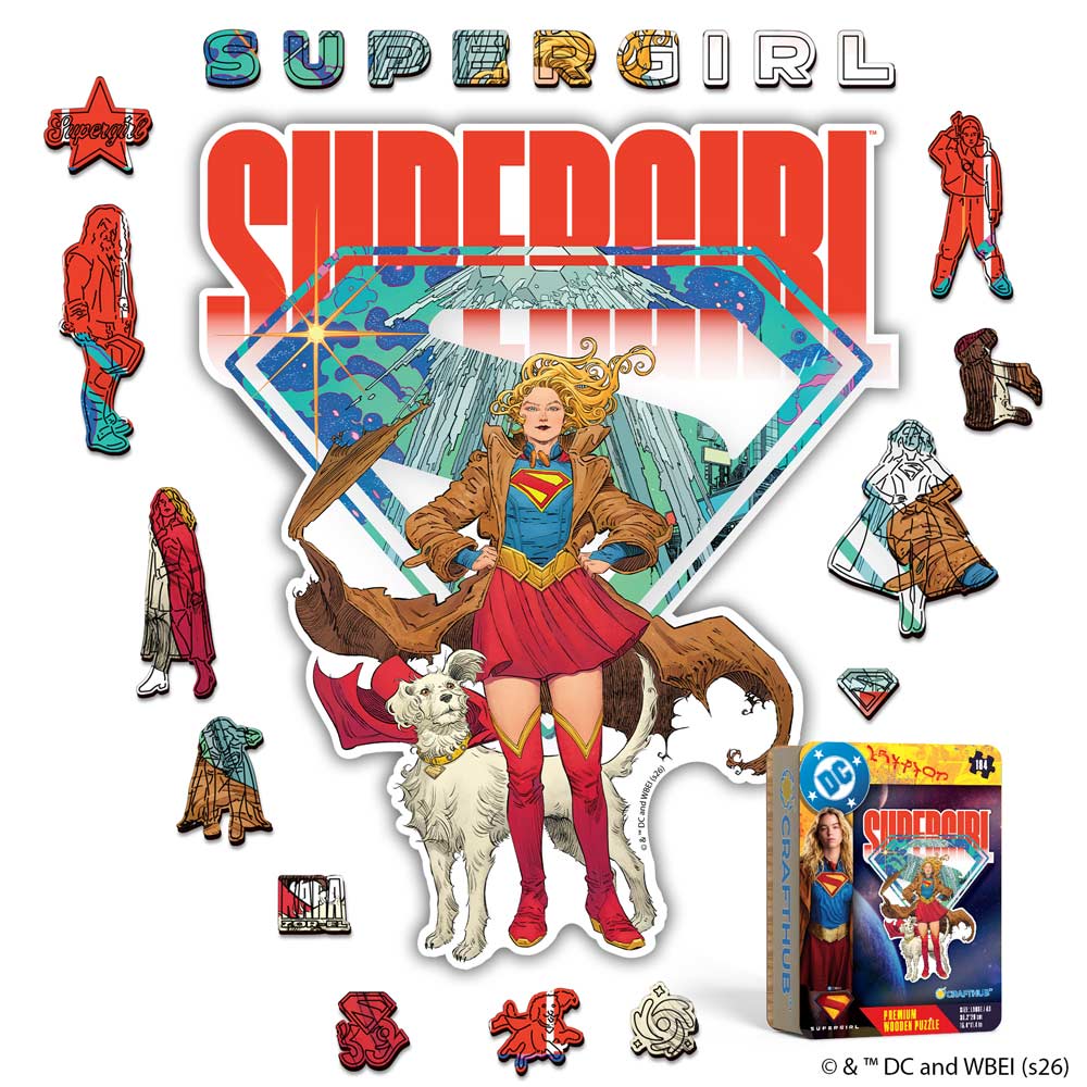 Wooden Jigsaw Puzzles A4 + Wooden Gift Box Supergirl – Wooden Jigsaw Puzzle