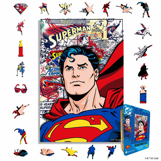 Wooden Jigsaw Puzzles A4 + Wooden Gift Box Superman Origins – Wooden Jigsaw Puzzle