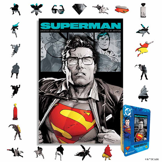Wooden Jigsaw Puzzles A4 + Wooden Gift Box Superman Reveal – Wooden Jigsaw Puzzle