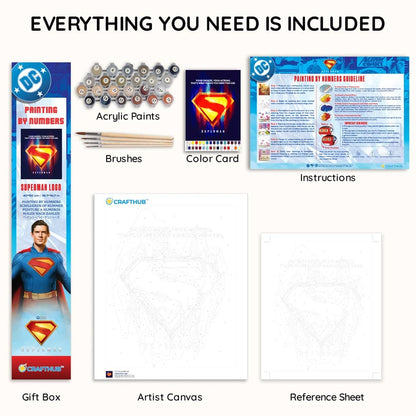 Painting By Numbers Kits 15.7" x 19.7" (40x50 cm) Superman Logo  - Paint By Numbers Kit