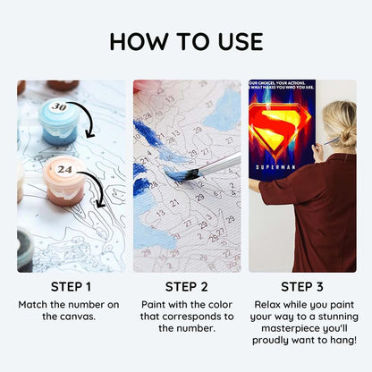 Painting By Numbers Kits 15.7" x 19.7" (40x50 cm) Superman Logo  - Paint By Numbers Kit