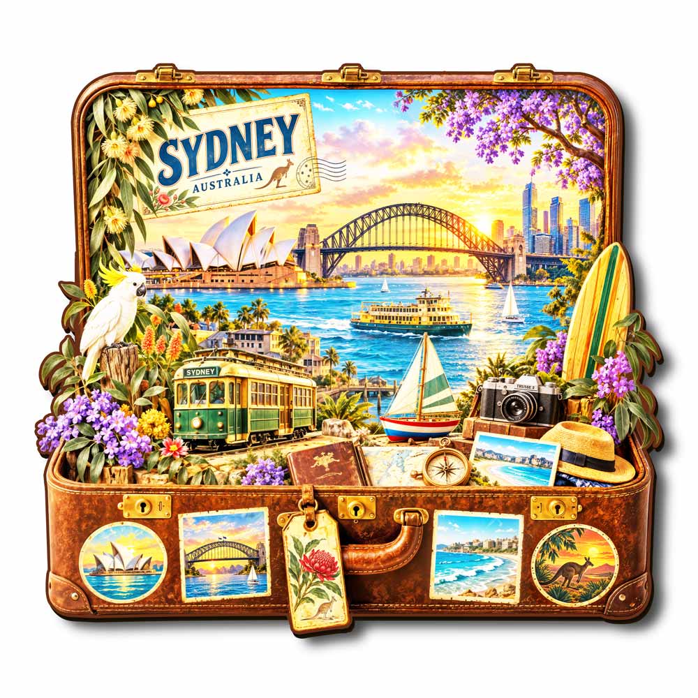 Animal Jigsaw Puzzle > Wooden Jigsaw Puzzle > Jigsaw Puzzle Sydney Travel Case - Wooden Jigsaw Puzzle