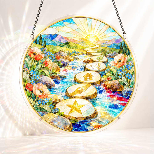 Acrylic Jigsaw Puzzle S - (7 inch) Acrylic Jigsaw Puzzle Suncatcher - The Path They Made