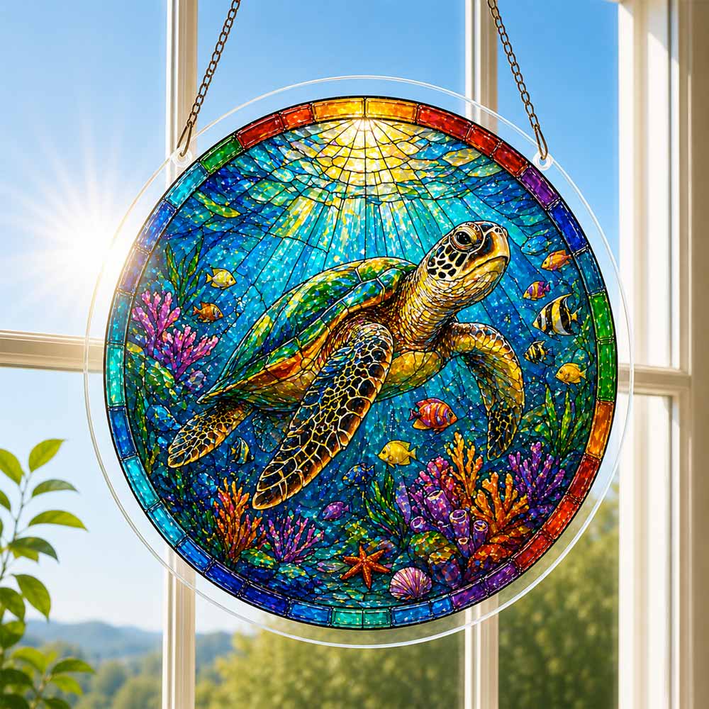 Acrylic Jigsaw Puzzle Tropical Turtle - Acrylic Jigsaw Puzzle