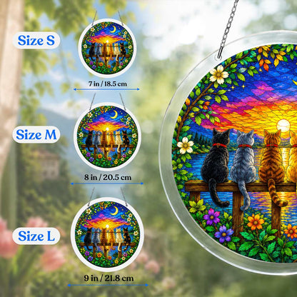 Acrylic Jigsaw Puzzle Acrylic Jigsaw Puzzle Suncatcher - Twilight Cats