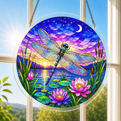 Acrylic Jigsaw Puzzle Acrylic Jigsaw Puzzle Suncatcher - Twilight Dragonfly