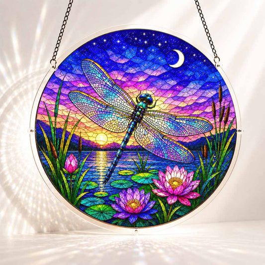 Acrylic Jigsaw Puzzle Acrylic Jigsaw Puzzle Suncatcher - Twilight Dragonfly