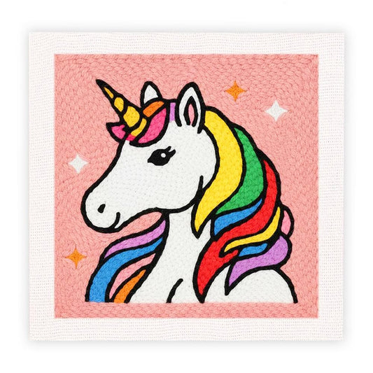 Painting By Numbers Kits 9.8" x 9.8" (25x25cm) Unicorn - Punch Needle Kit