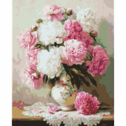 Diamond Painting Kits 15.7" x 19.6" (40 x 50cm) Vase of Peonies - Diamond Painting Kit