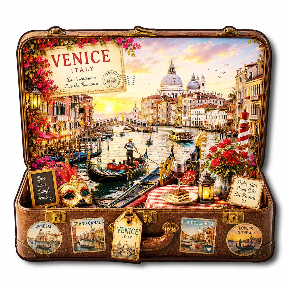 🔥Limited Edition🔥8-Pack World City Travel Case - Wooden Jigsaw Puzzle Set