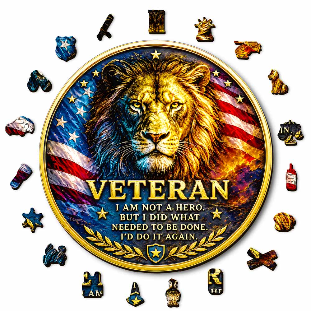 Animal Jigsaw Puzzle > Wooden Jigsaw Puzzle > Jigsaw Puzzle Veteran Lion - Wooden Jigsaw Puzzle