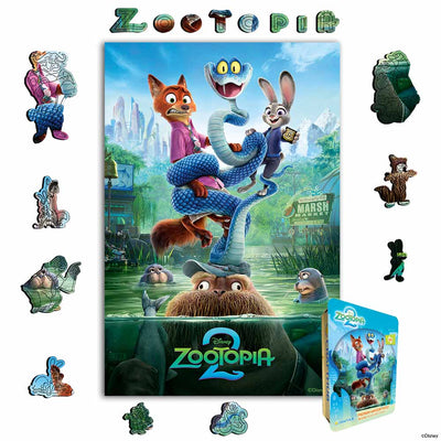 Wooden Jigsaw Puzzles A4 + Wooden Gift Box Zootopia Swamp Team – Wooden Jigsaw Puzzle