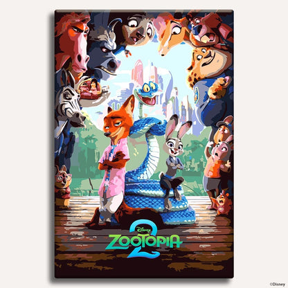 Painting By Numbers Kits 11.8" x 17.7" (30x45cm) Zootopia 2 - Paint By Numbers Kit