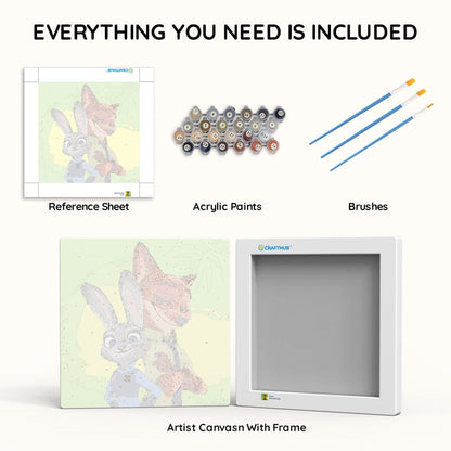 Painting By Numbers Kits 9.8" x 9.8" (25x25cm) Nick and Judy - Framed Paint By Numbers Kit