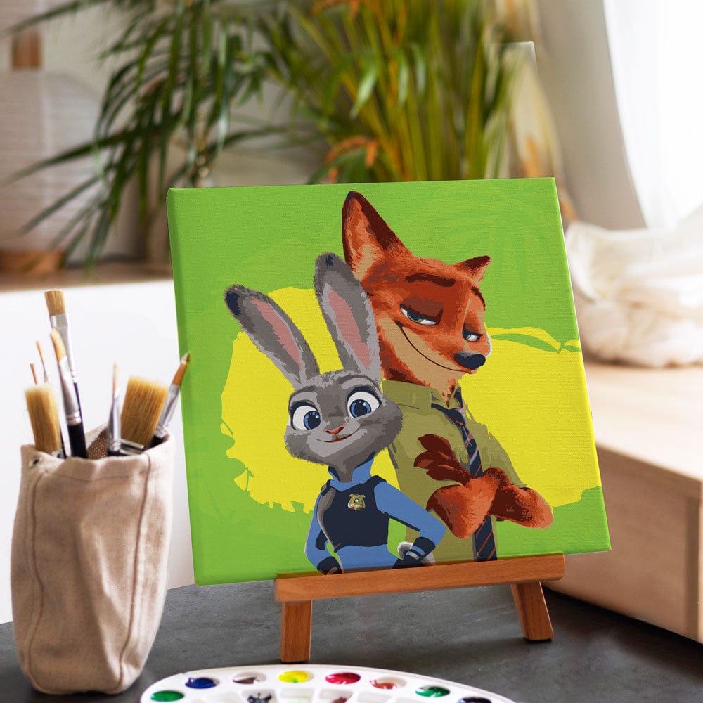 Painting By Numbers Kits 9.8" x 9.8" (25x25cm) Nick and Judy - Framed Paint By Numbers Kit