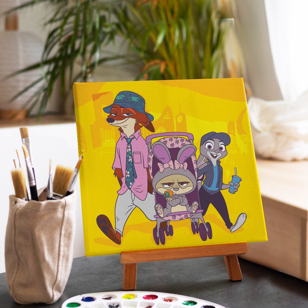 Painting By Numbers Kits 9.8" x 9.8" (25x25cm) The Undercover Trio - Framed Paint By Numbers Kit