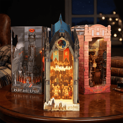 Book Nook Kits Great Hall: 534 Pieces - Diagon Alley: 237 Pieces - Barad Dur: 254 Pieces 3-Pack DIY Book Nook Kit Set: Harry Potter The Great Hall, Diagon Alley, The Lord of the Rings: Barad Dur