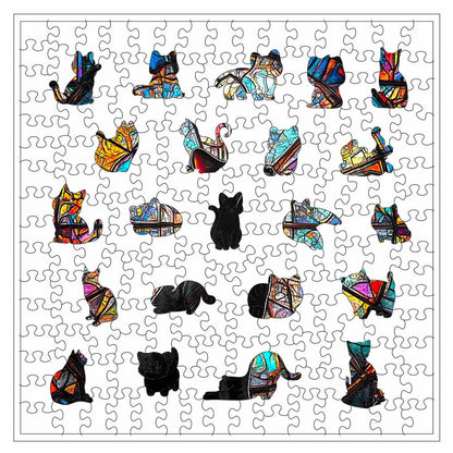 Animal Jigsaw Puzzle > Wooden Jigsaw Puzzle > Jigsaw Puzzle 🔥Last Day - Stained Glass Cat - Wooden Jigsaw Puzzle