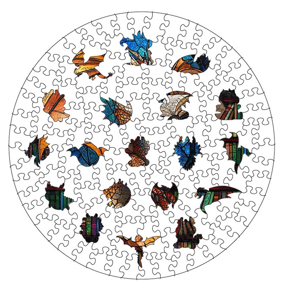 Animal Jigsaw Puzzle > Wooden Jigsaw Puzzle > Jigsaw Puzzle 🔥Last Day - Dragon Stained Glass - Wooden Jigsaw Puzzle