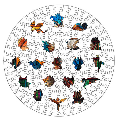 Animal Jigsaw Puzzle > Wooden Jigsaw Puzzle > Jigsaw Puzzle 🔥Last Day - Dragon Stained Glass - Wooden Jigsaw Puzzle