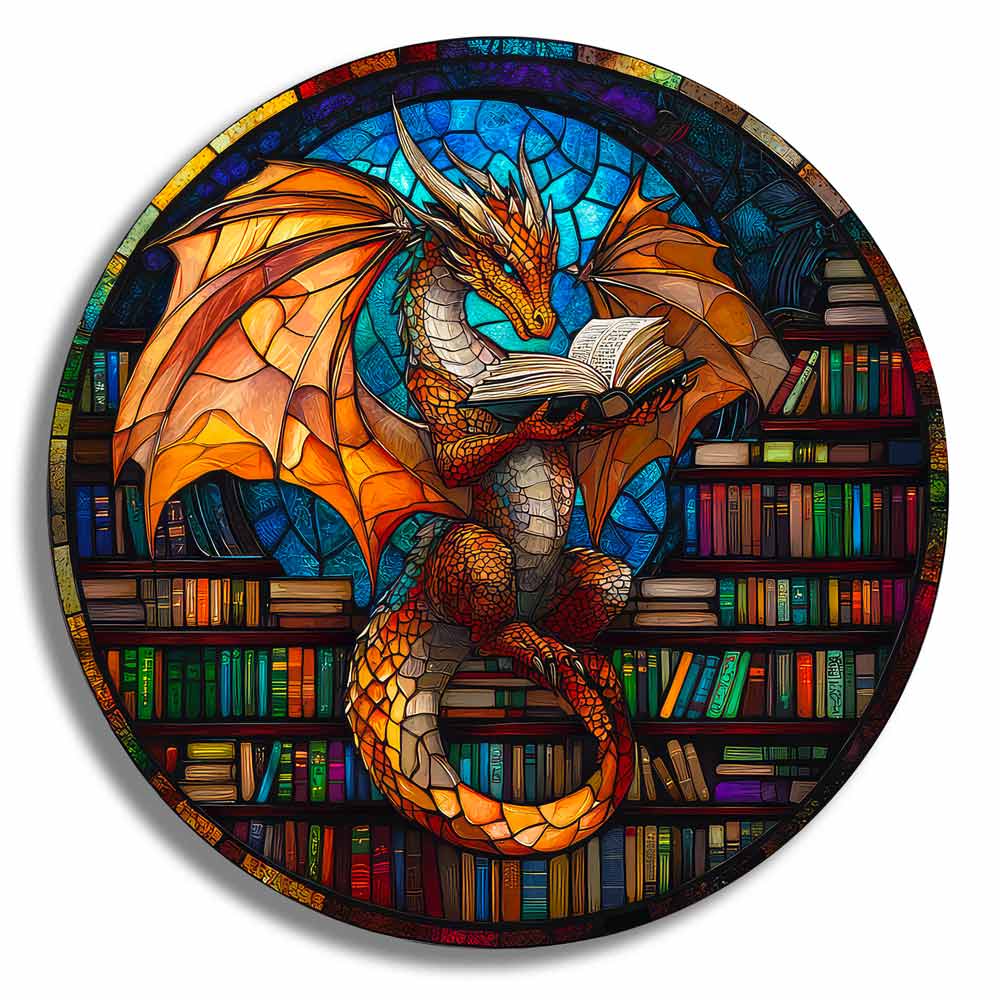 Animal Jigsaw Puzzle > Wooden Jigsaw Puzzle > Jigsaw Puzzle 🔥Last Day - Dragon Stained Glass - Wooden Jigsaw Puzzle