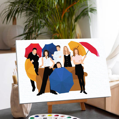 Painting By Numbers Kits 11.8" x 17.7" (30x45cm) Friends - Paint By Numbers Kit