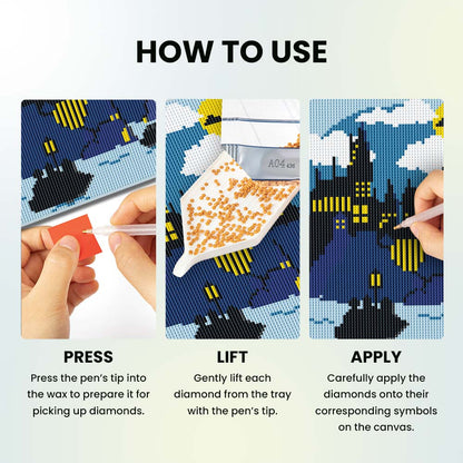 Diamond Painting Kits 9.8" x 9.8" | 25cm x 25cm Boats To Hogwarts - Diamond Painting Kit