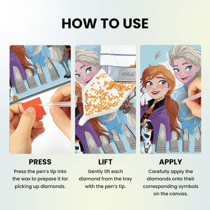 Diamond Painting Kits 9.8" x 9.8" | 25cm x 25cm Frozen Adventure - Framed Diamond Painting Kit