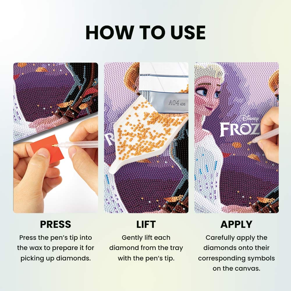 Diamond Painting Kits 9.8" x 9.8" | 25cm x 25cm Frozen Sisters - Framed Diamond Painting Kit