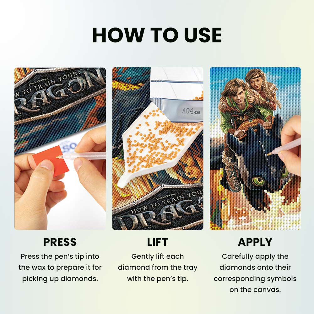 Diamond Painting Kits 25.4" x 15.6" / 65cm x 40cm How to Train Your Dragon - Diamond Painting Kit