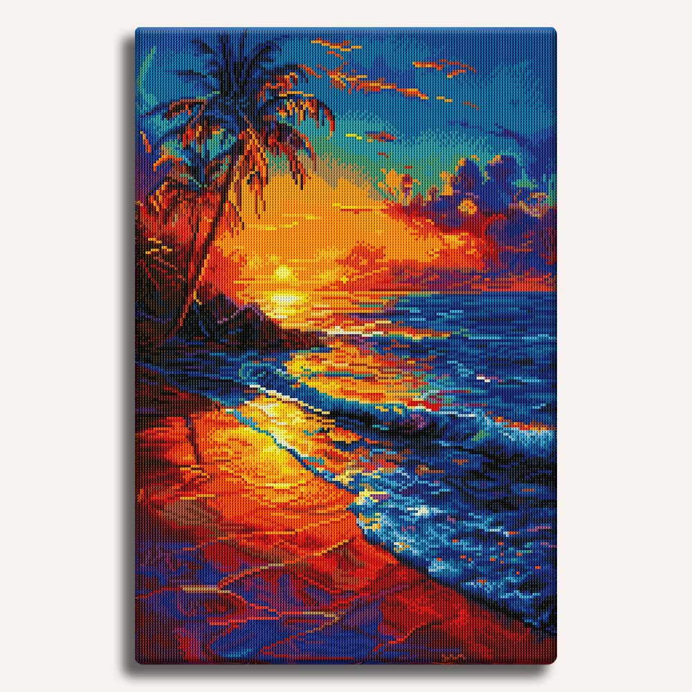 Diamond Painting Kits 15.7" x 19.7" (40x50cm) Sunset Beach - Diamond Painting Kit