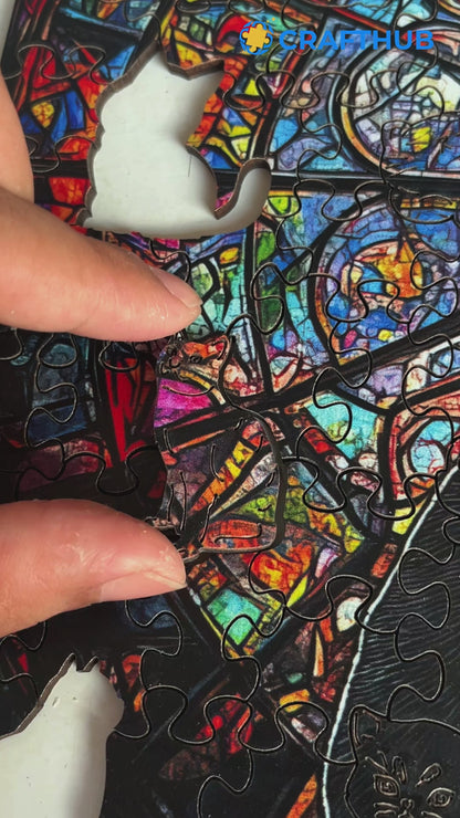 Stained Glass Feline - Jigsaw Puzzle