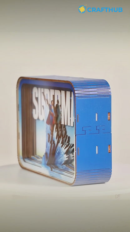 Superman - 3D DIY Wooden Puzzle Night Lamp
