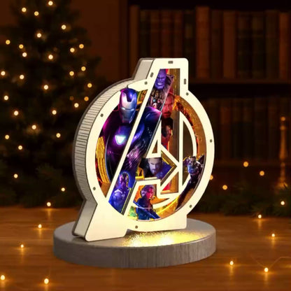 Avengers: Logo - 3D DIY Wooden Puzzle Night Lamp