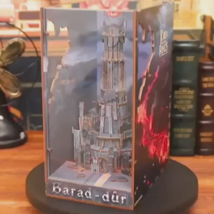 3-Pack DIY Book Nook Kit Set: Harry Potter The Great Hall, Hogwarts Express Station, The Lord of the Rings: Barad Dur