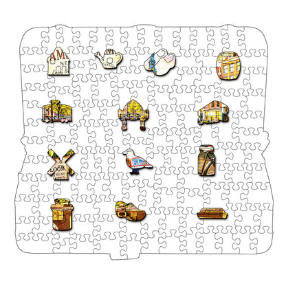 🔥Limited Edition🔥8-Pack World City Travel Case - Wooden Jigsaw Puzzle Set